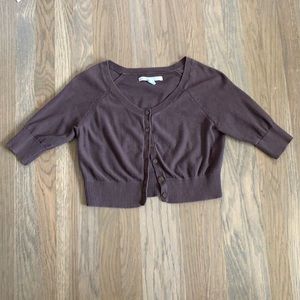 brown cardigan